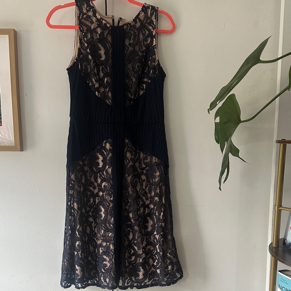 Elegant Navy Lace Dress
